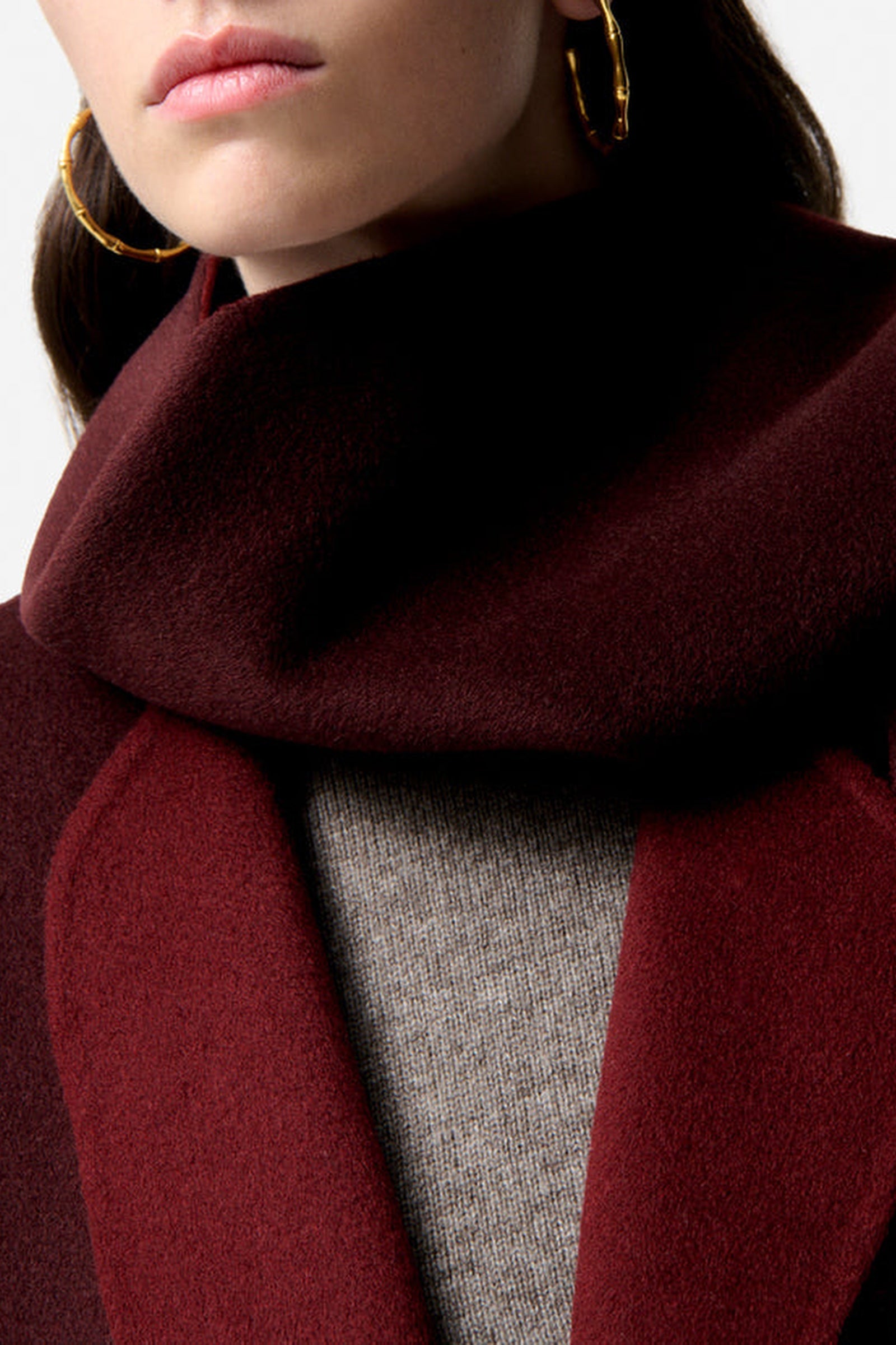 RECO : 320 // Manteau Valeran en laine - Lie de vin & Bordeaux