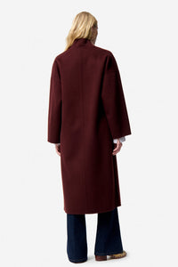 Bachir wool coat - Wine-red & Bordeaux