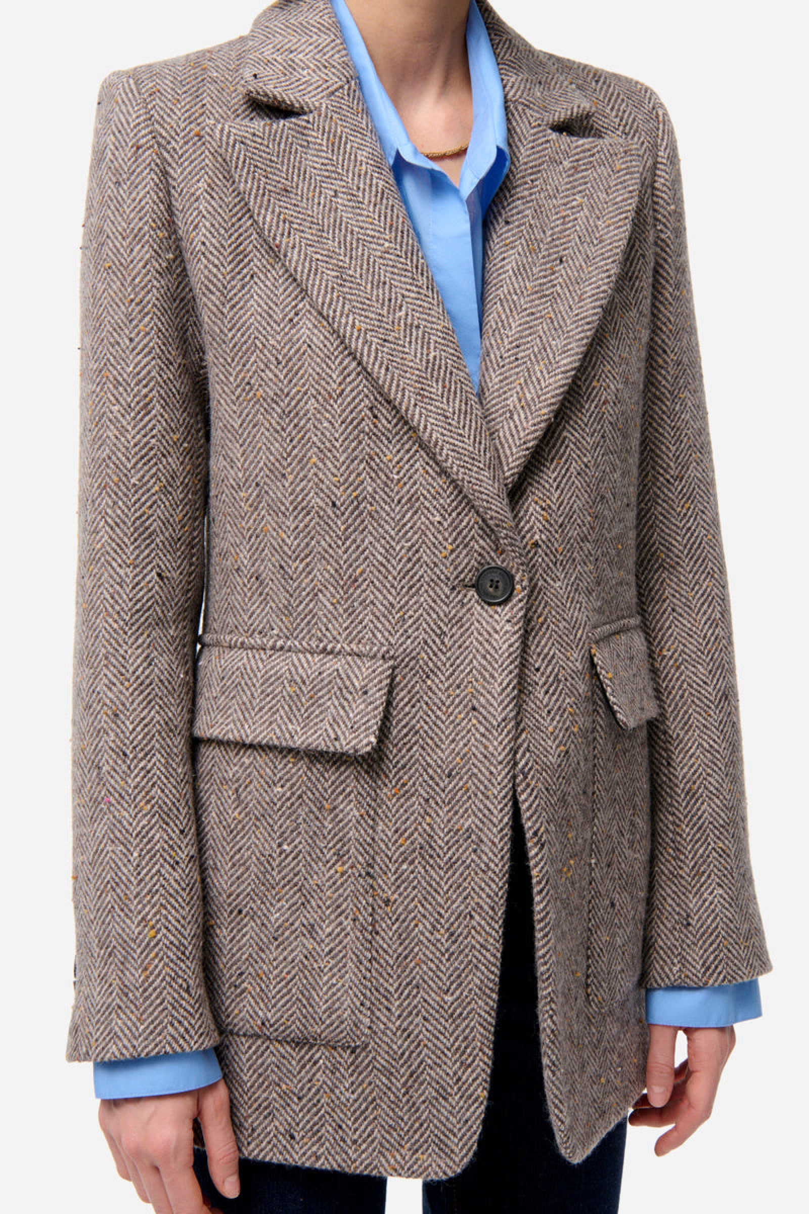 Blazer Floe en laine - Marron Chine