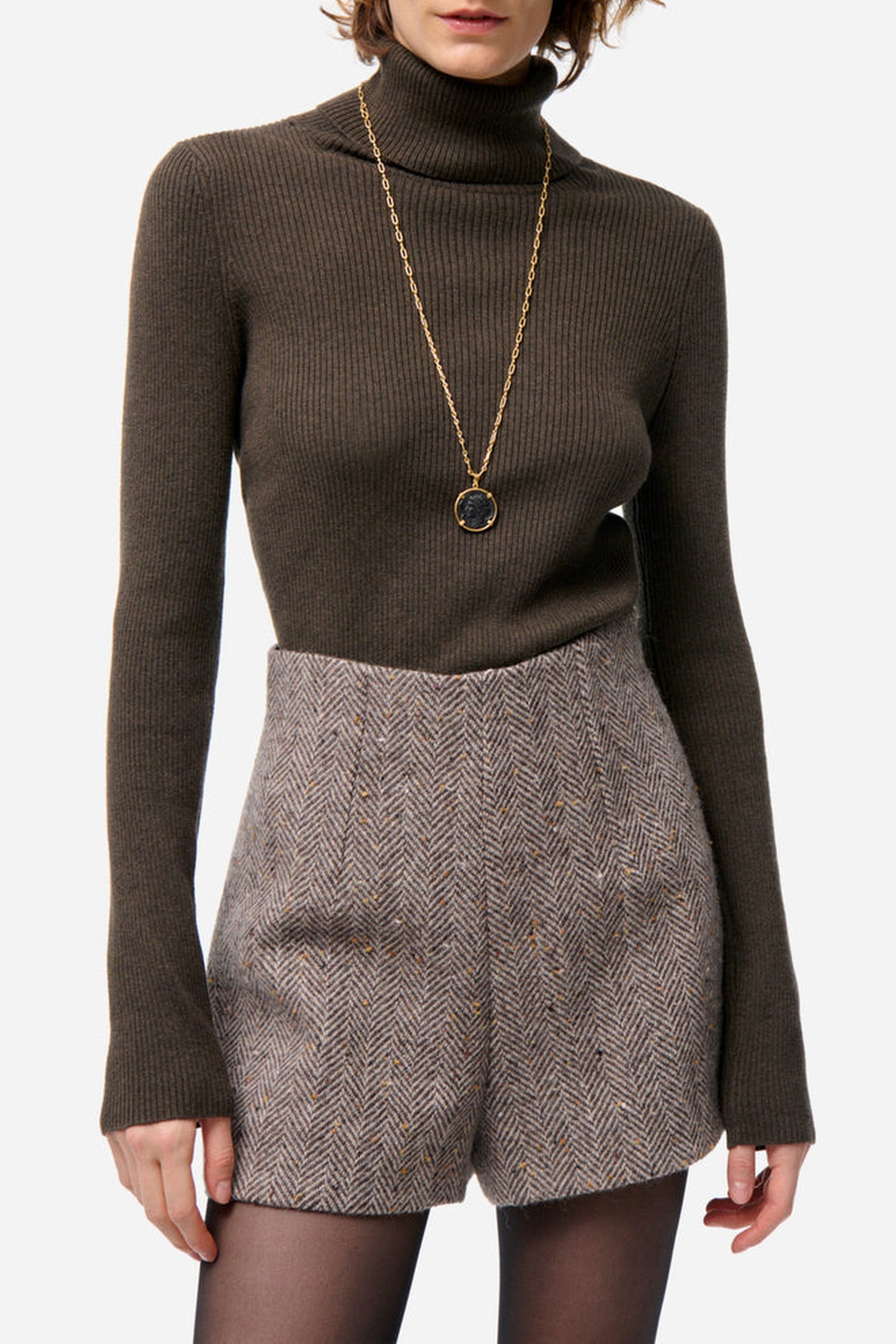 RECO : 80 // Short Huchet en laine - Marron Chine