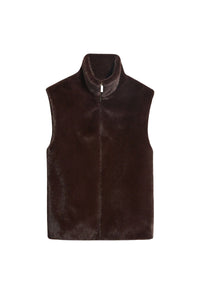 Furo sleeveless jacket - Brown