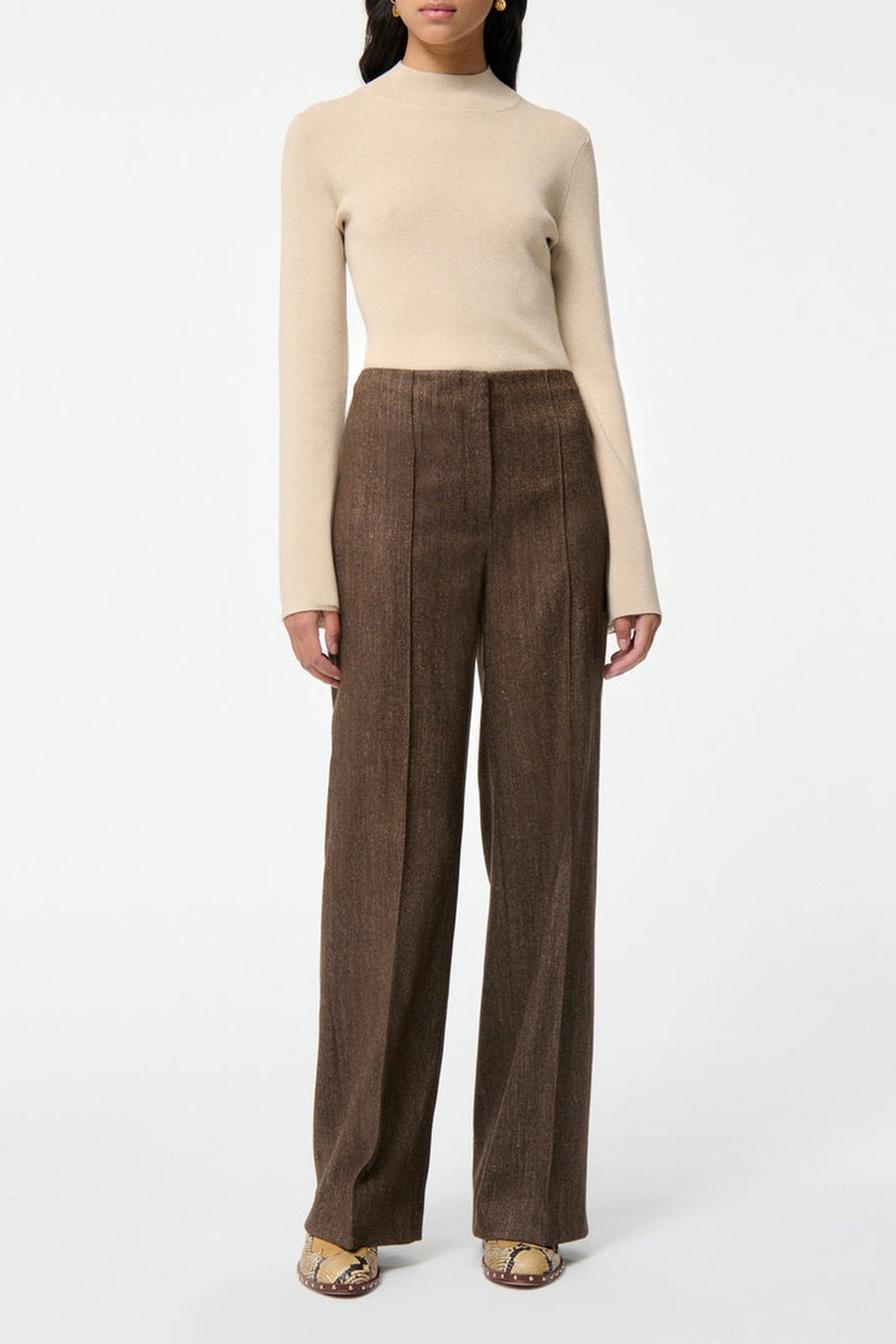 RECO : 120 // Pantalon Faru en laine - Marron