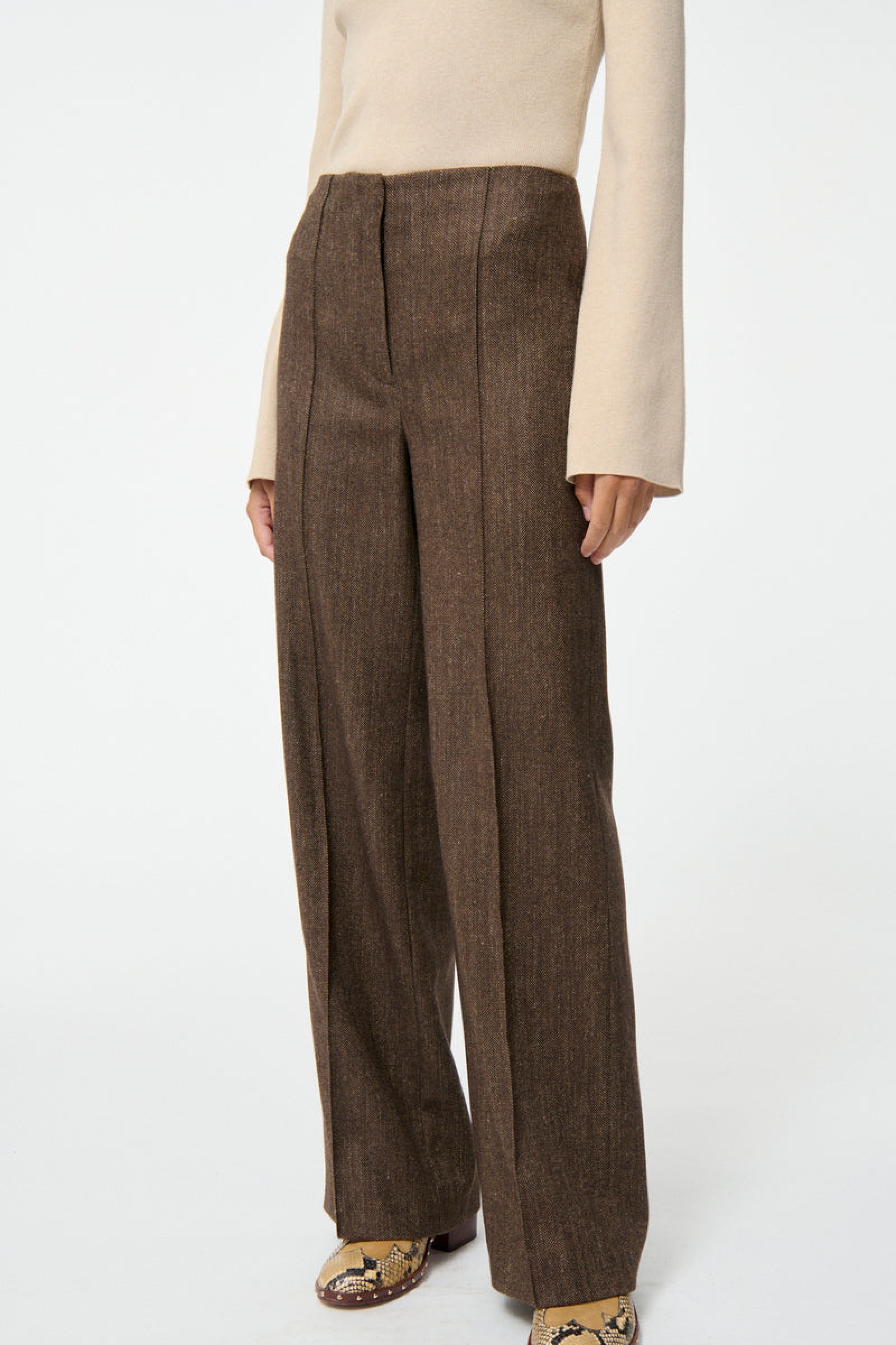 Pantalon Faru en laine - Marron