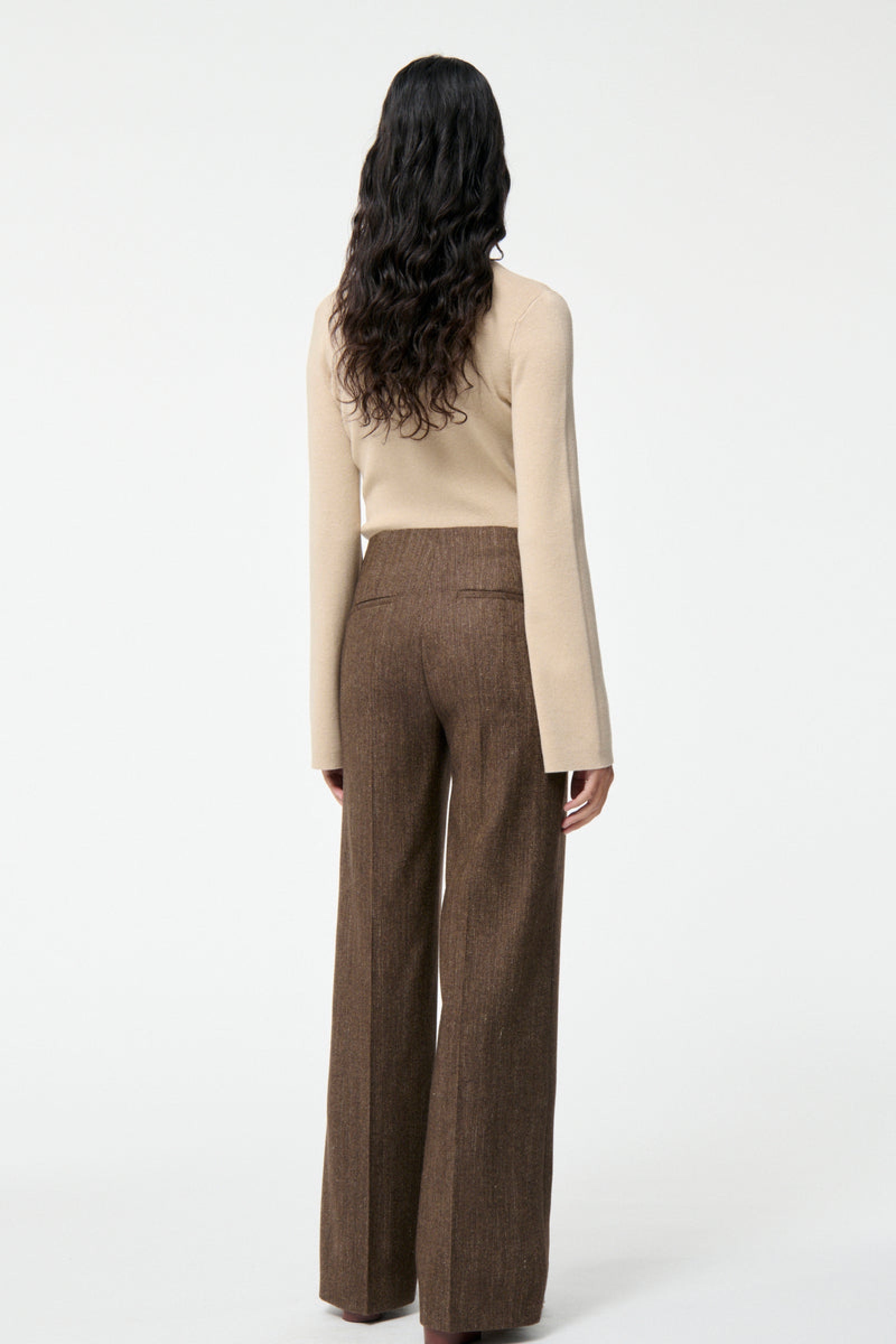 Pantalon Faru en laine - Marron