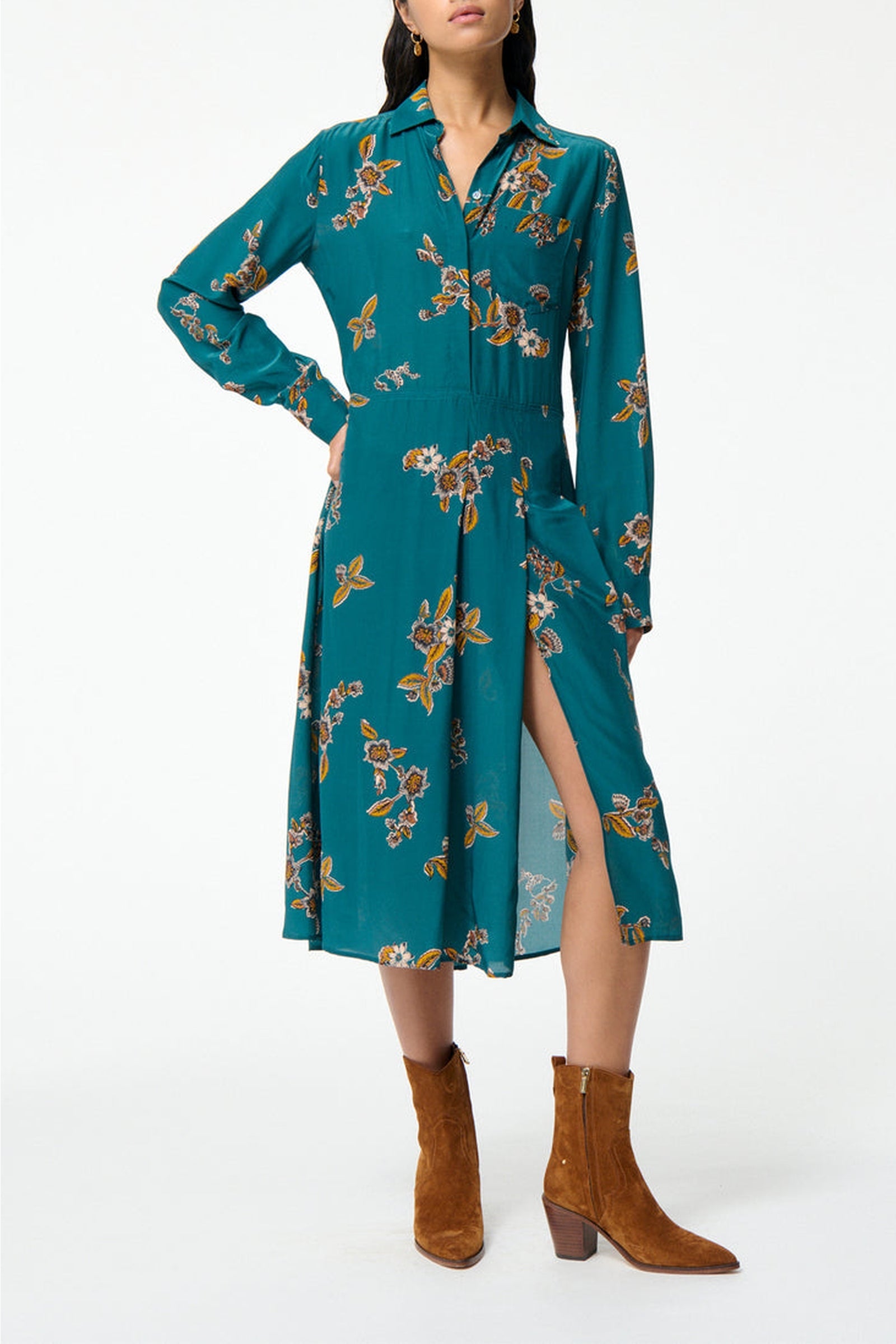 Robe midi Fresh - Bleu Canard
