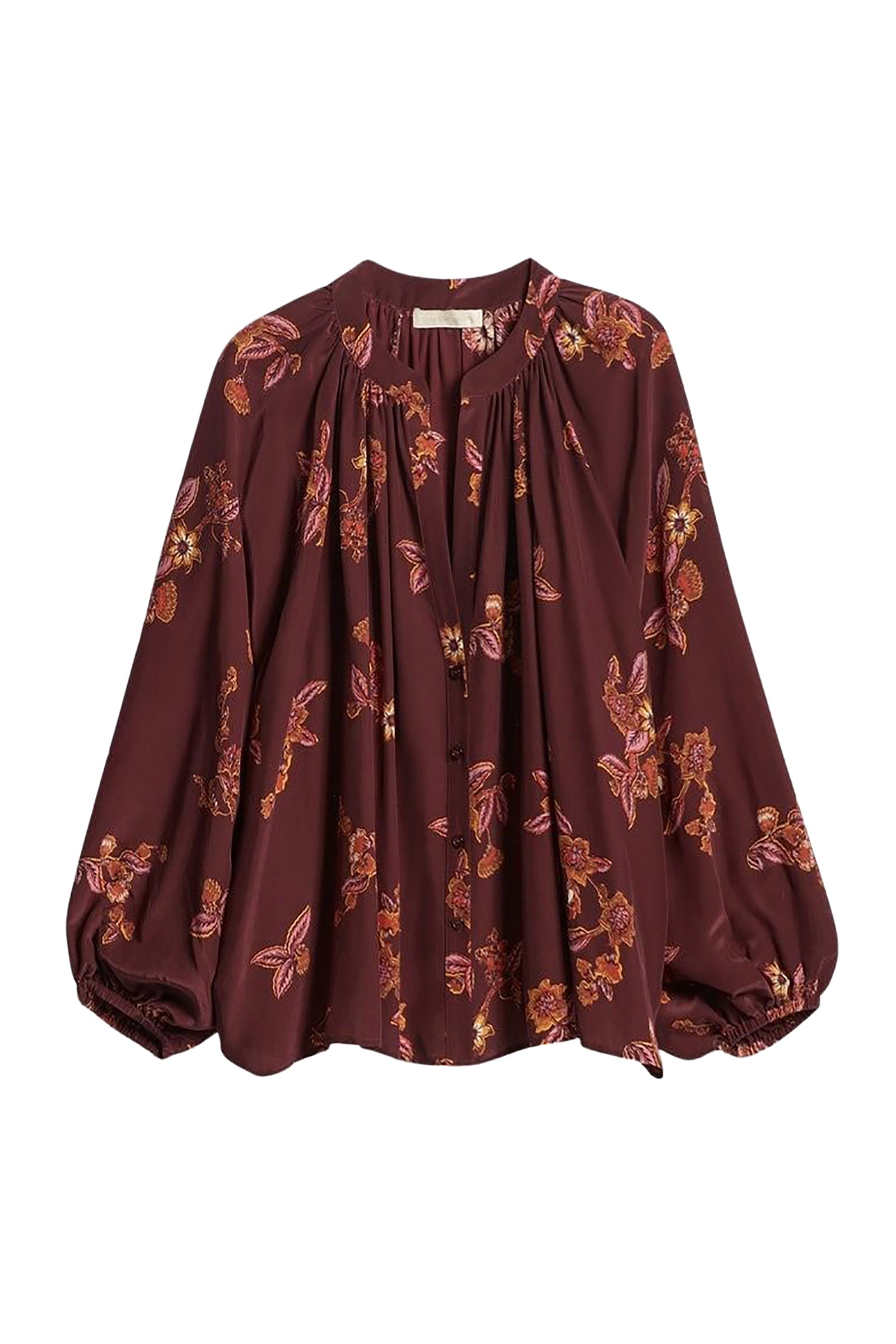 Blouse à col tunisien Edme - Bordeaux