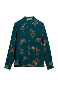 Blouse Fable en soie mélangé - Bleu Canard