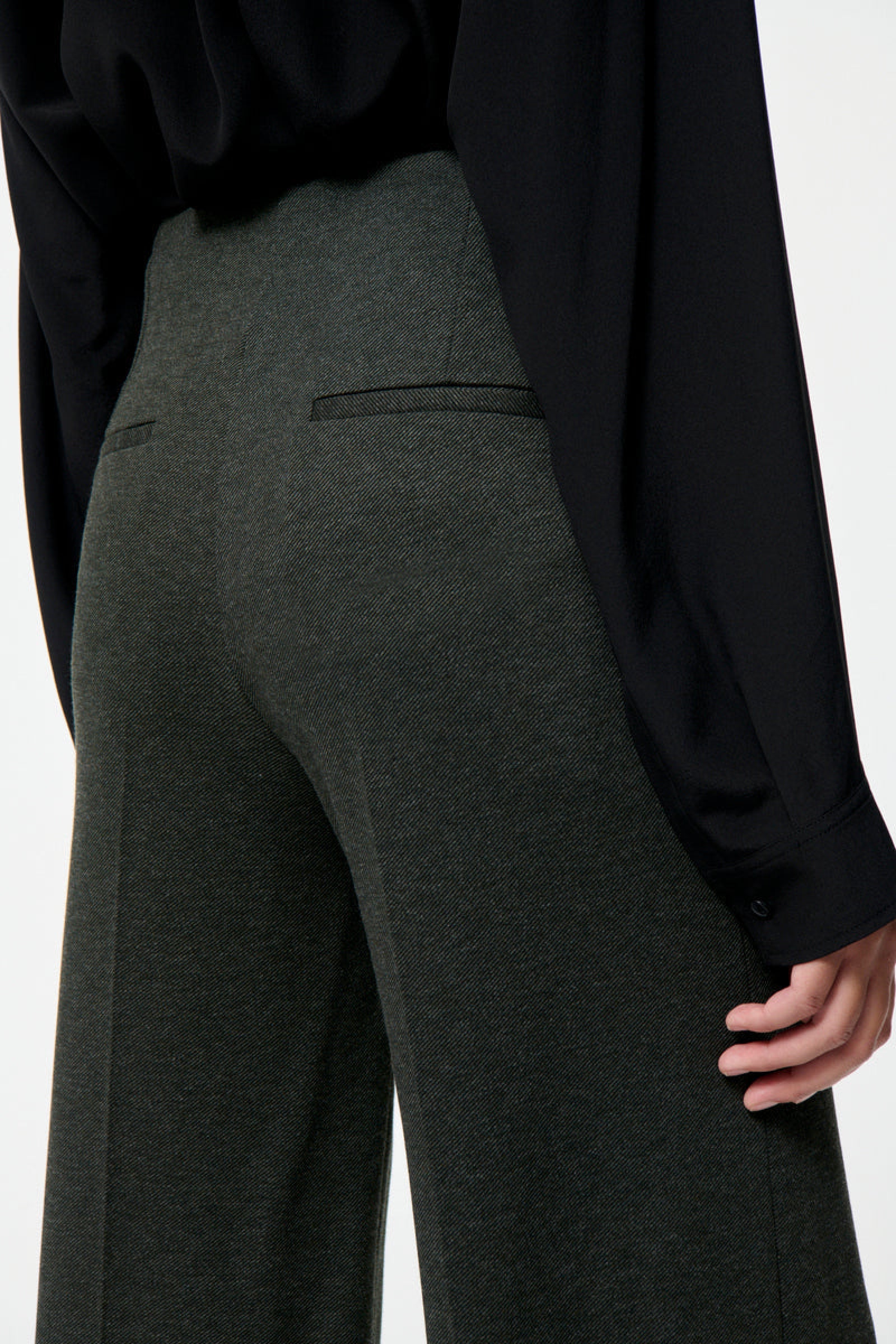 Faru high-waisted straight-leg trousers - Khaki