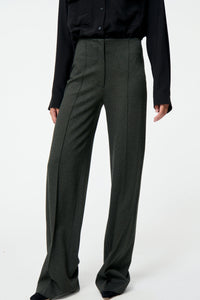 Faru high-waisted straight-leg trousers - Khaki