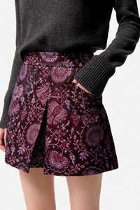 Fikir Skirt - Burgundy & Metallic