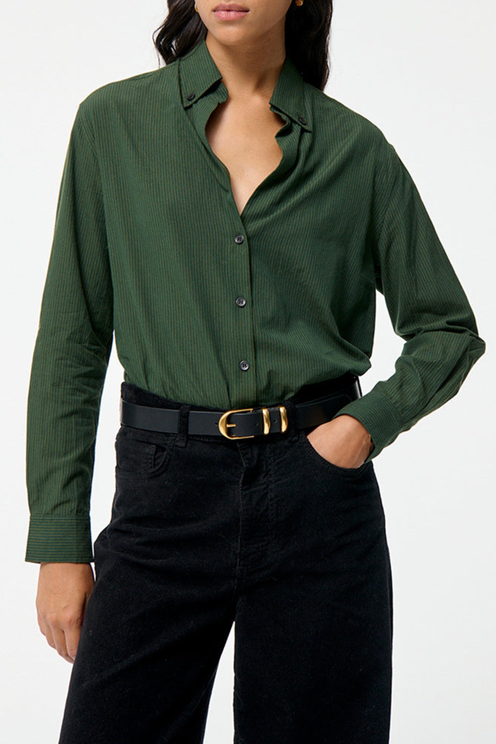 RECO : 85 // Chemise Druyat en coton - Vert Foncé
