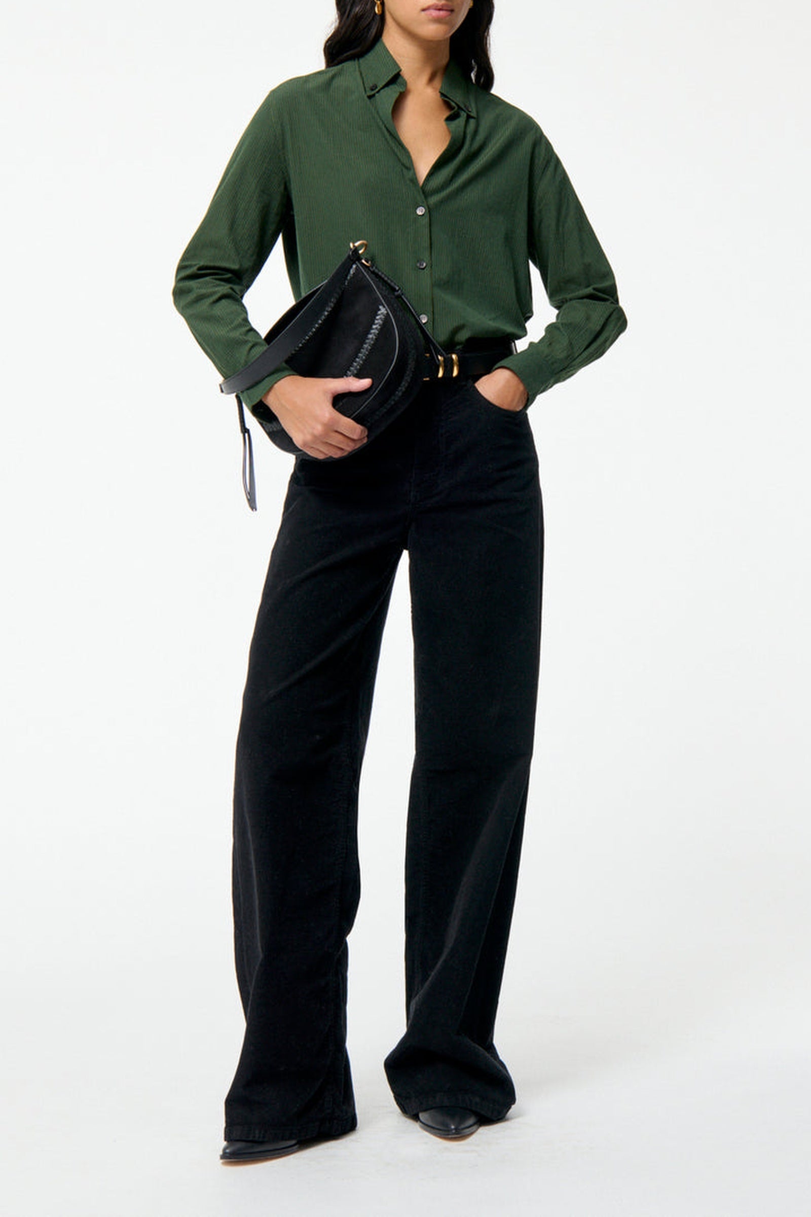 RECO : 85 // Chemise Druyat en coton - Vert Foncé