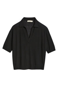 RECO : 80 // Pull polo Faby en laine - Noir