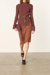 RECO : 80 // Pull Farida en laine mélangée - Aubergine