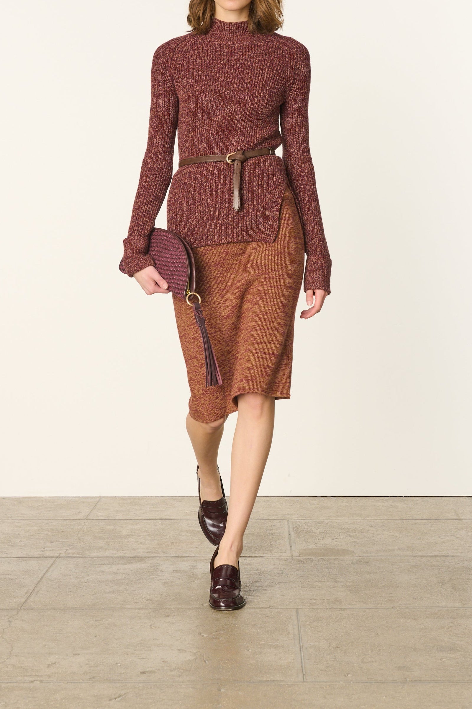 RECO : 80 // Pull Farida en laine mélangée - Aubergine