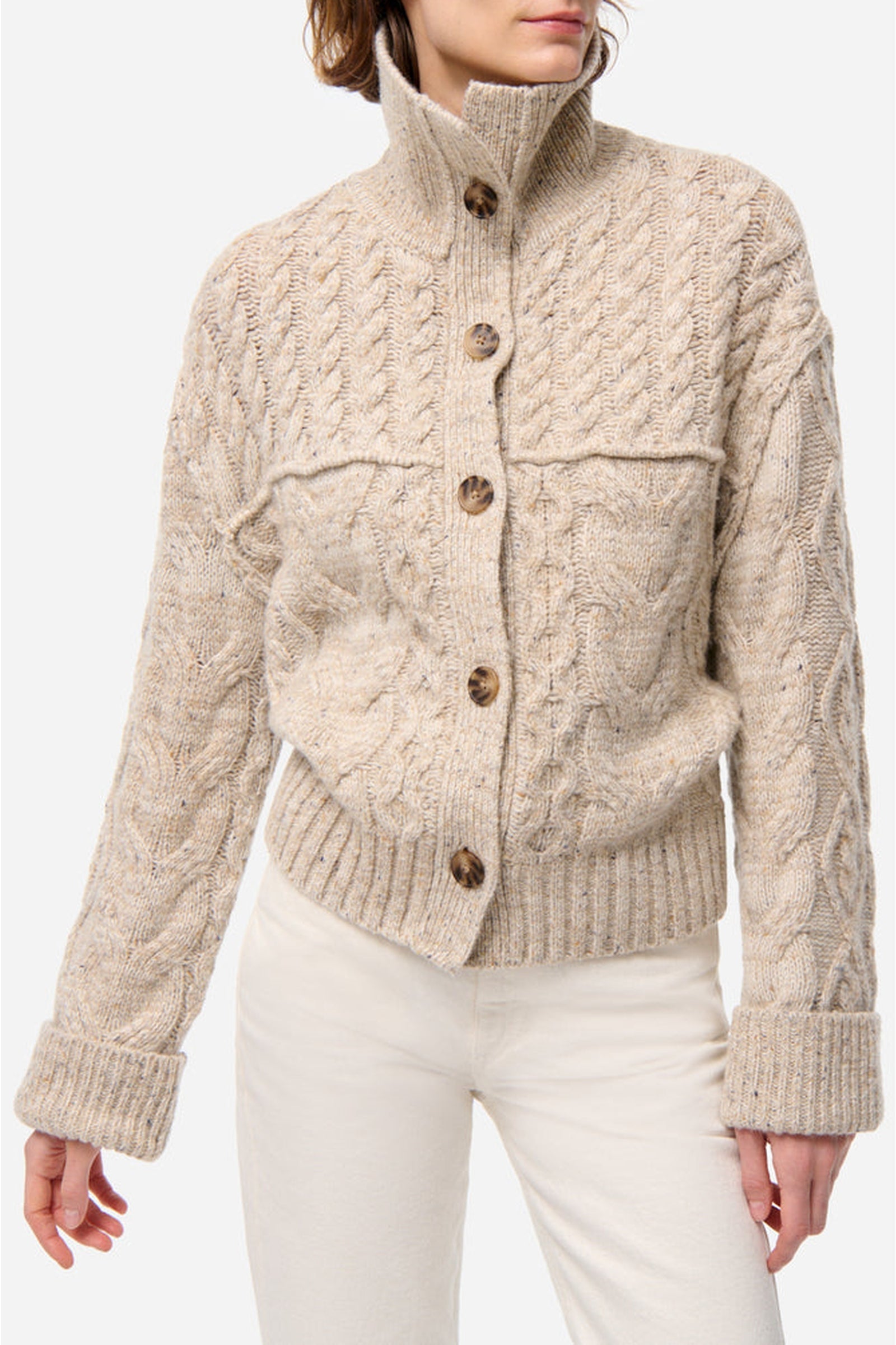Cardigan Forest en laine - Beige