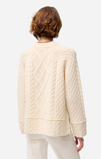 Pull Folk en laine - Écru