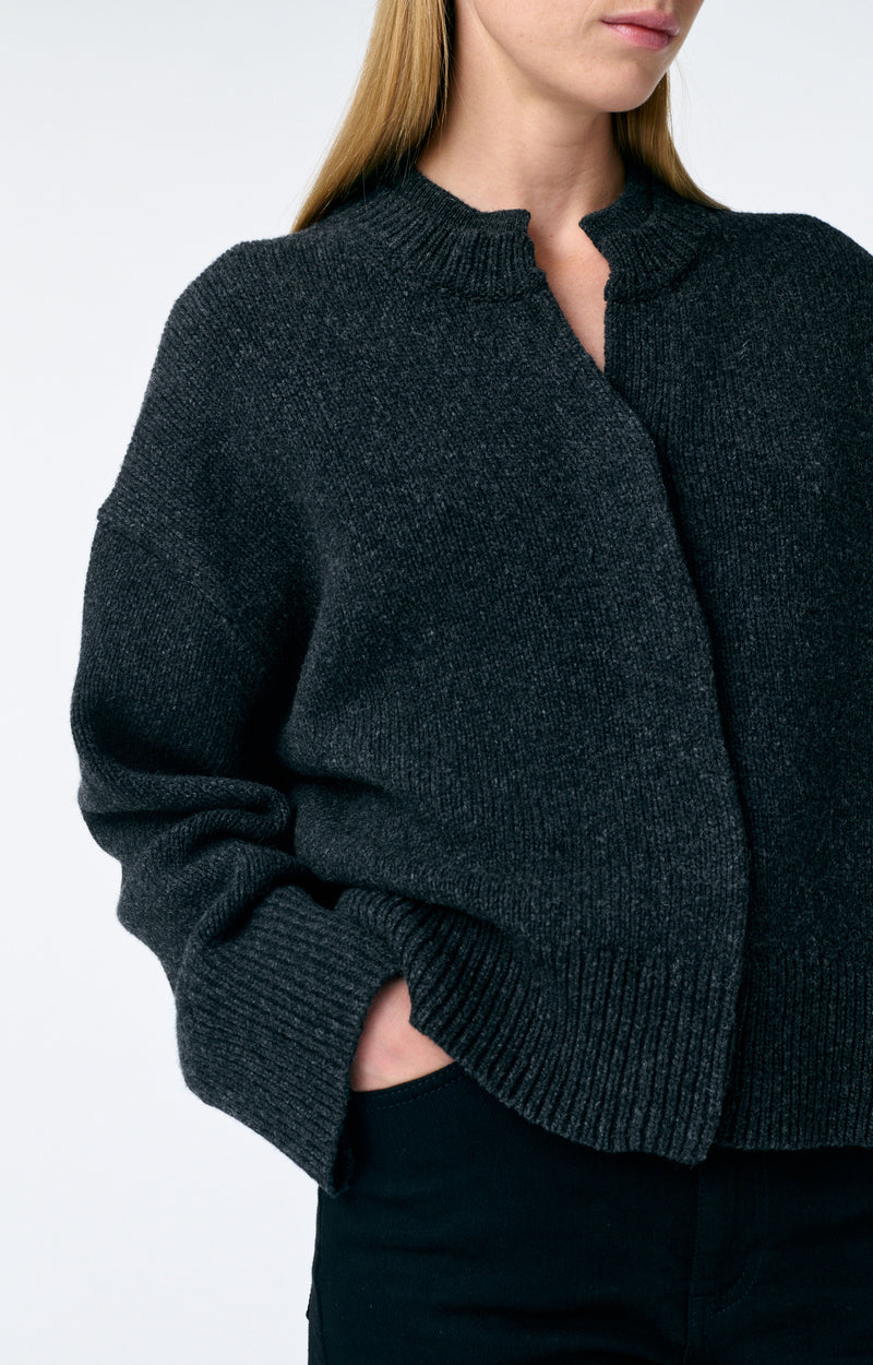 Cardigan Fennel en laine - Anthracite