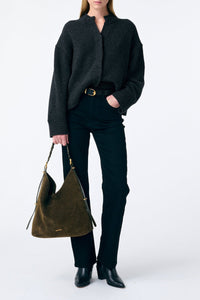Cardigan Fennel en laine - Anthracite