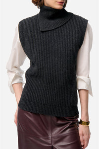 Pull sans manches Finley en laine - Anthracite