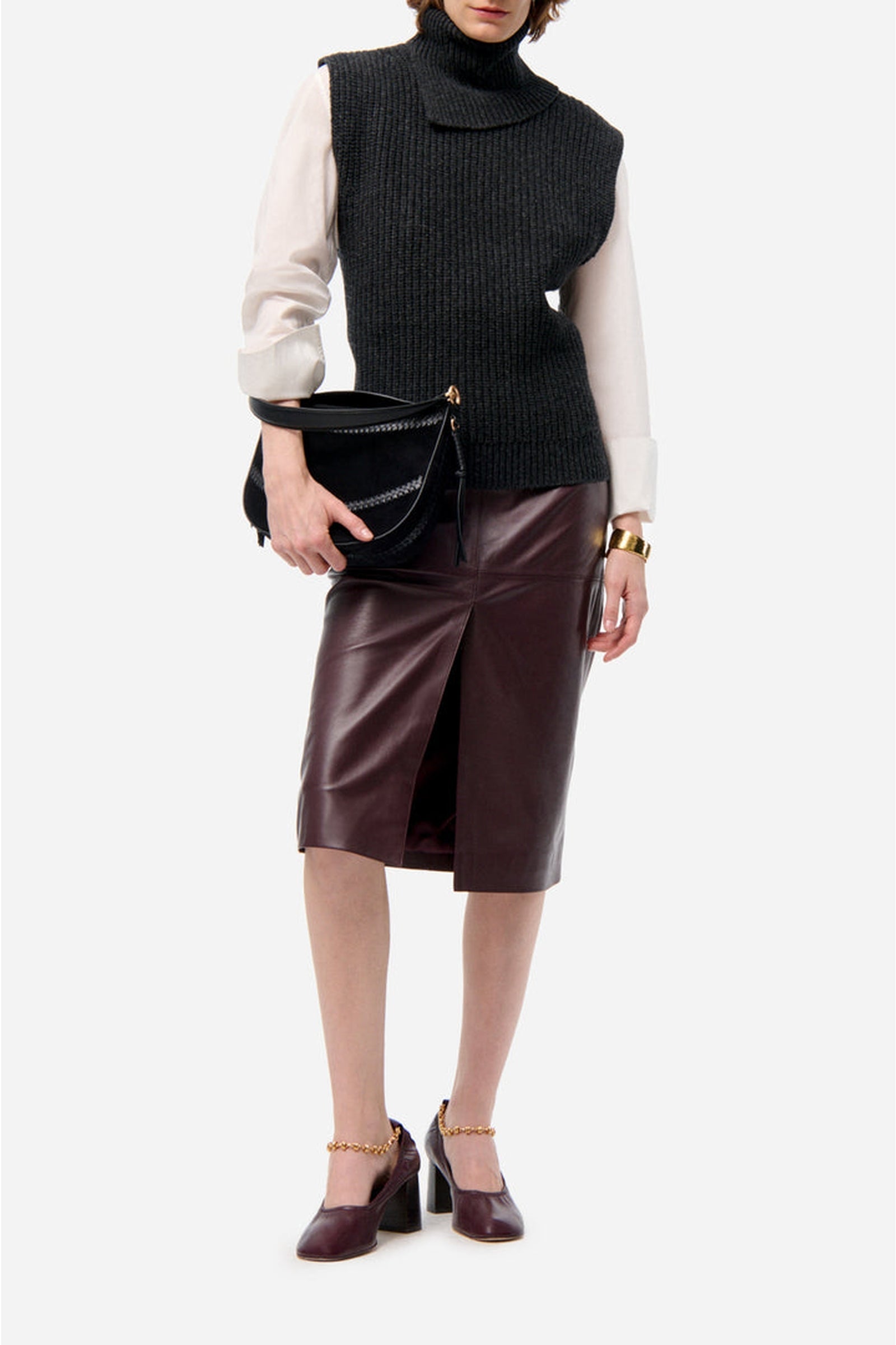 Pull sans manches Finley en laine - Anthracite