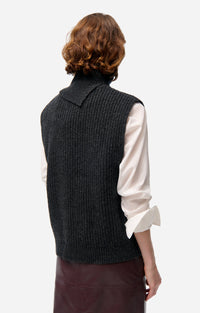 Pull sans manches Finley en laine - Anthracite