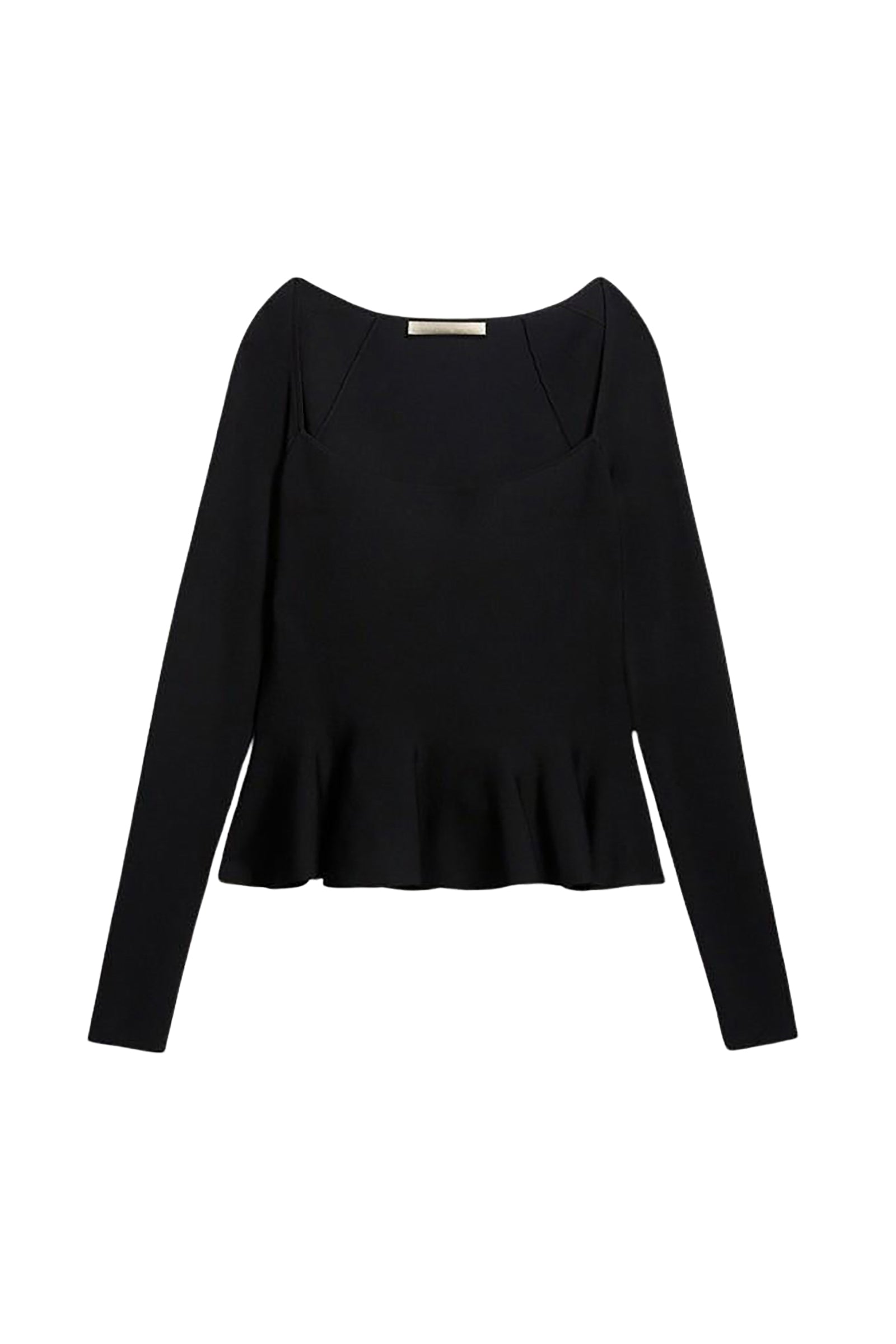 Pull Flower à encolure carrée - Noir