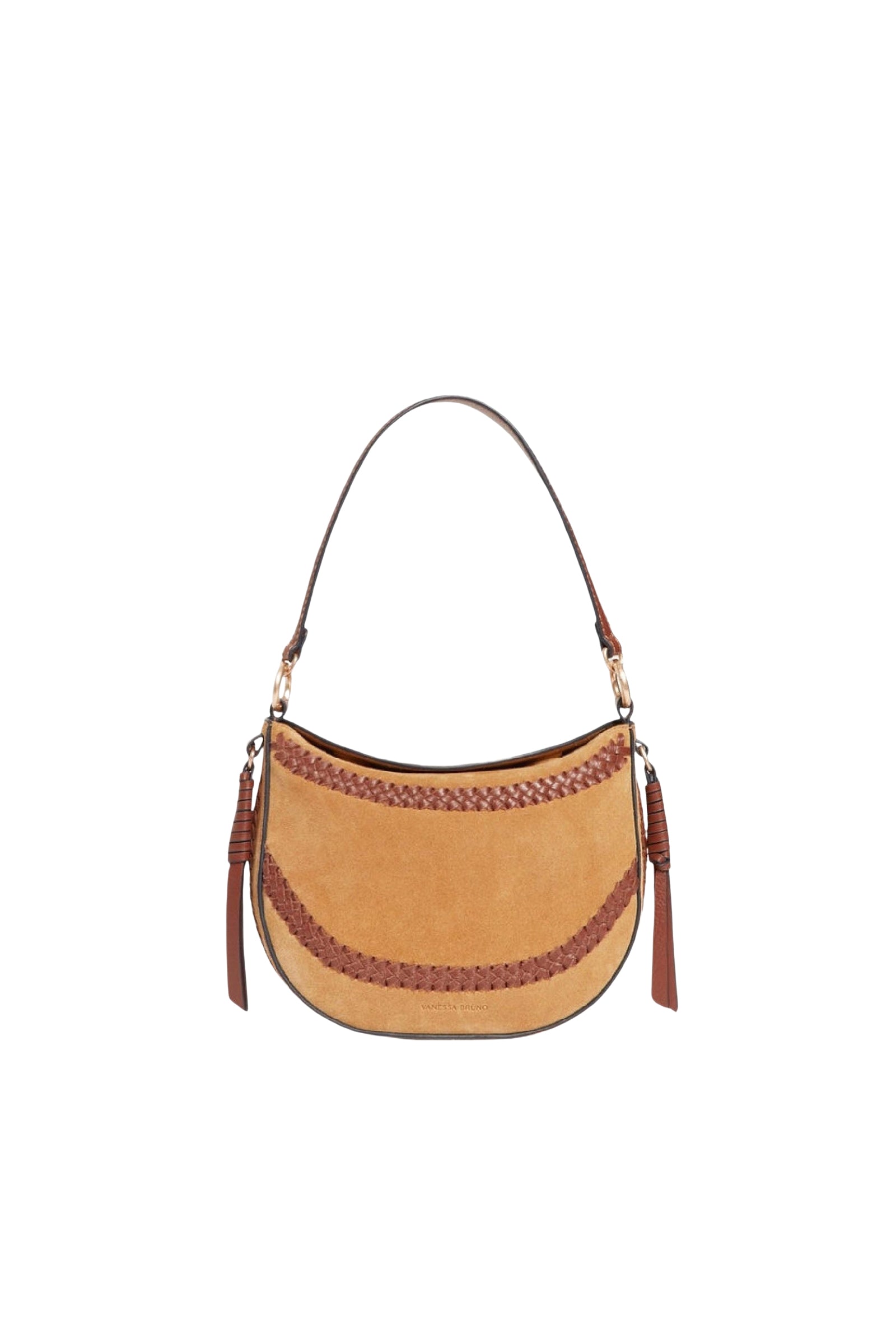 Small Daily tote bag in suede leather - Caramel