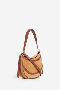 Small Daily tote bag in suede leather - Caramel
