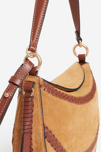 Small Daily tote bag in suede leather - Caramel