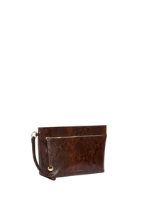 RECO : 110 // Pochette zippée en cuir - Fauve