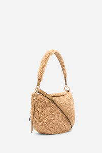 Small Daily bag in shearling - Caramel