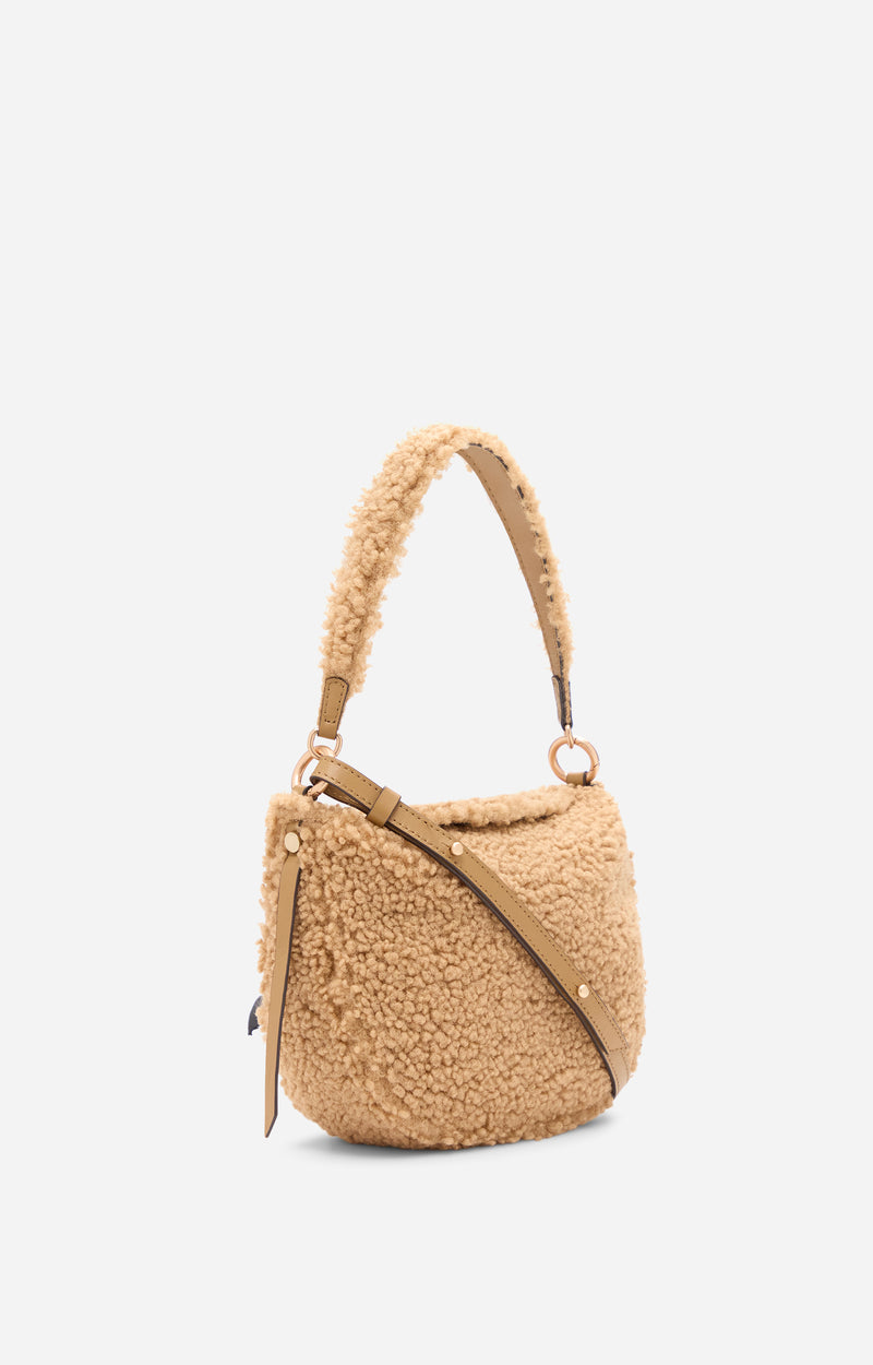 Petit sac Daily en shearling - Caramel
