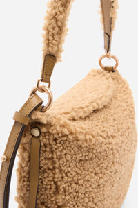 Small Daily bag in shearling - Caramel