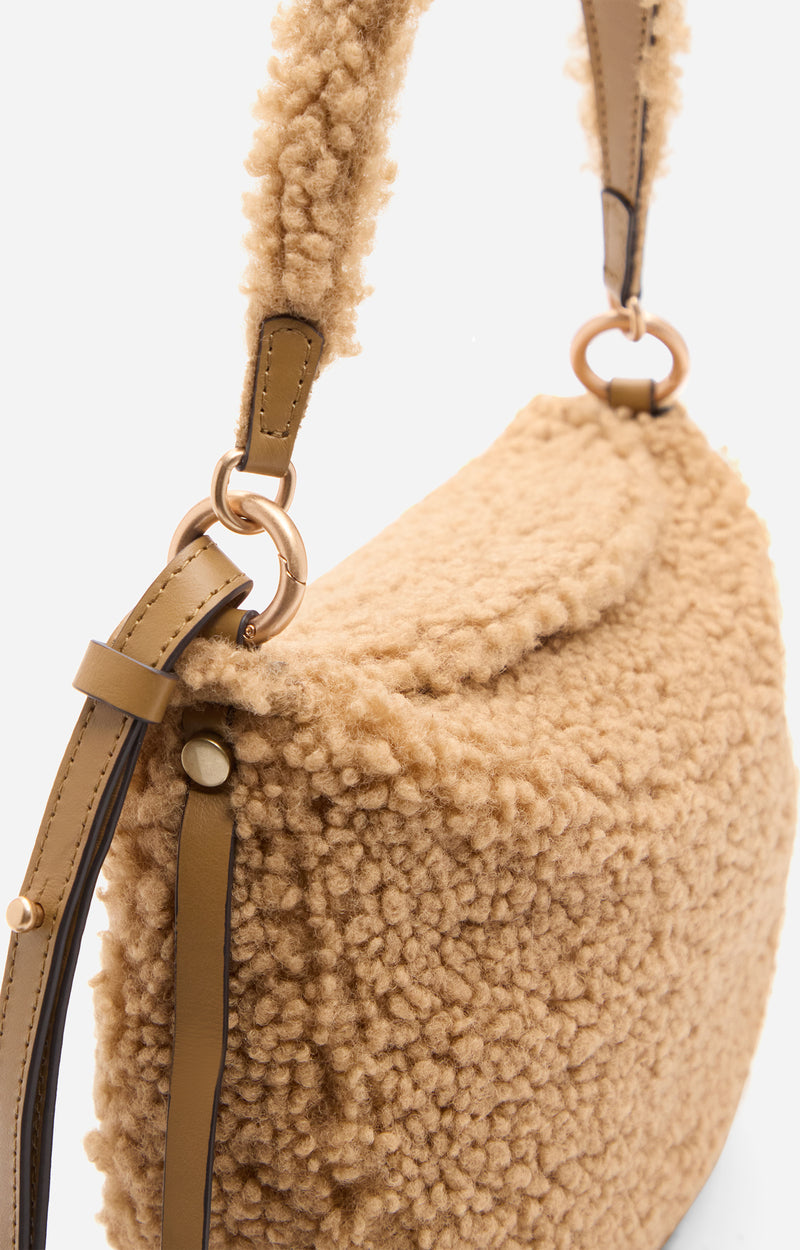 Petit sac Daily en shearling - Caramel