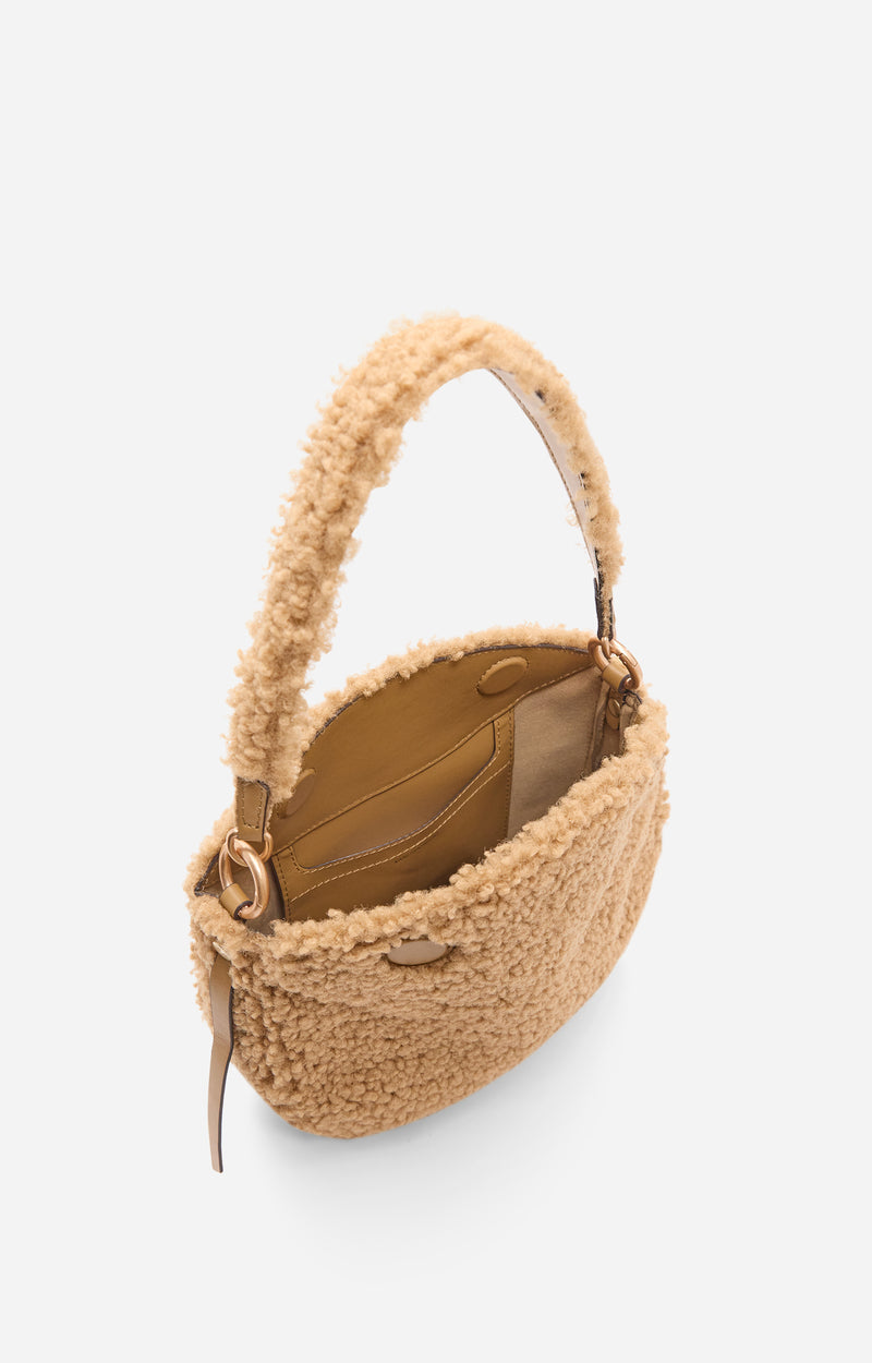 Petit sac Daily en shearling - Caramel