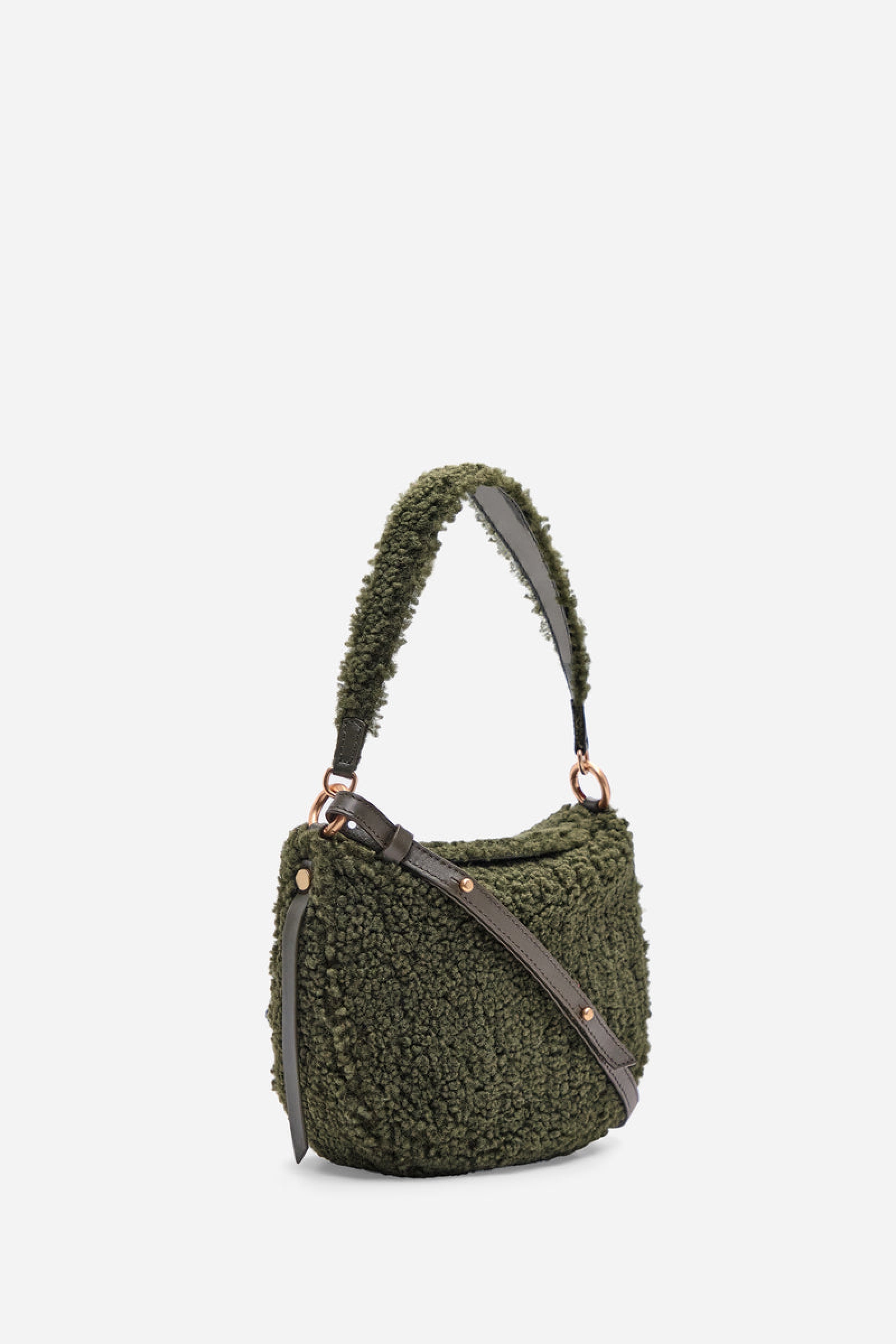 Small Daily bag in shearling - Khaki