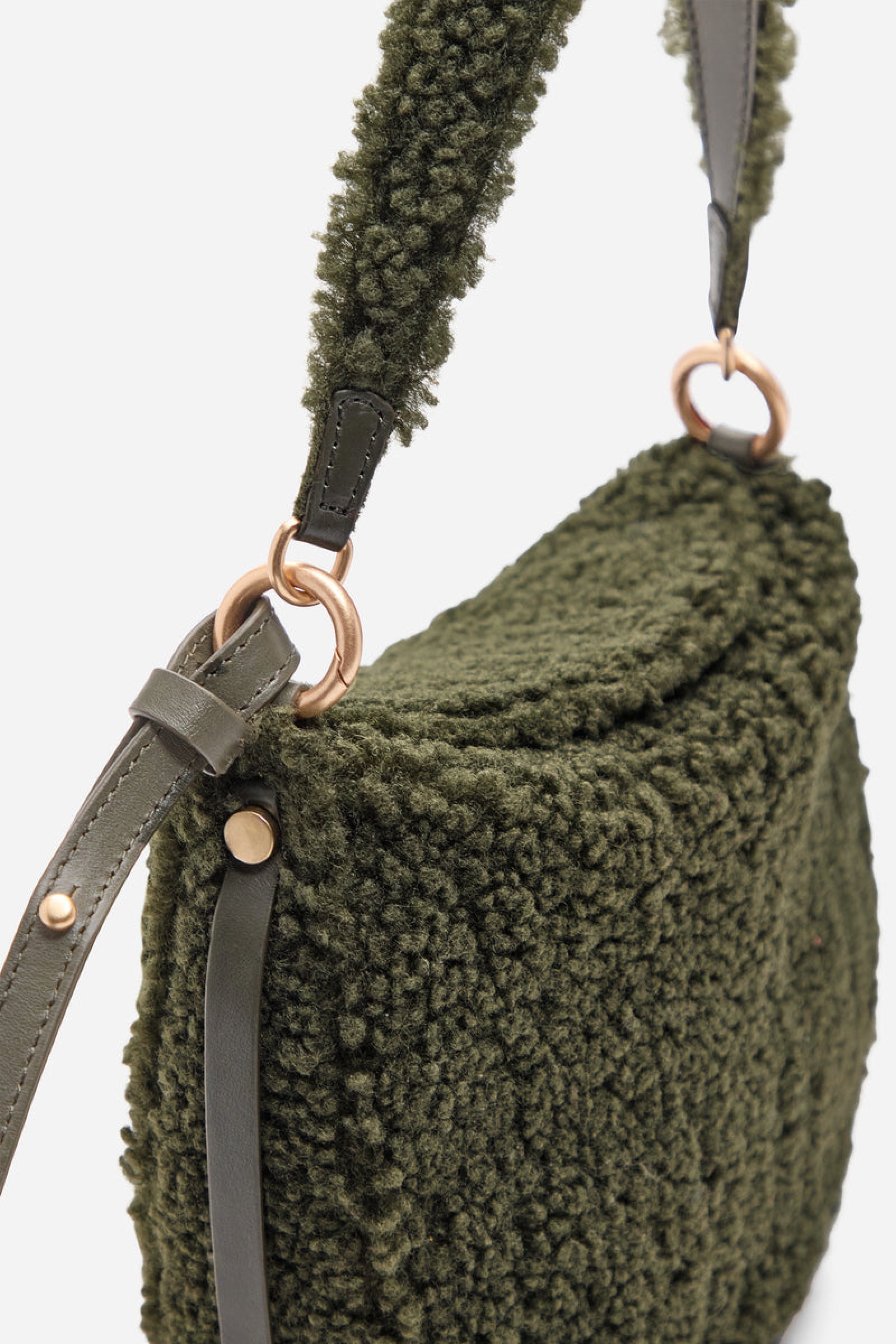 Small Daily bag in shearling - Khaki