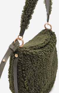 Petit sac Daily en shearling - Kaki