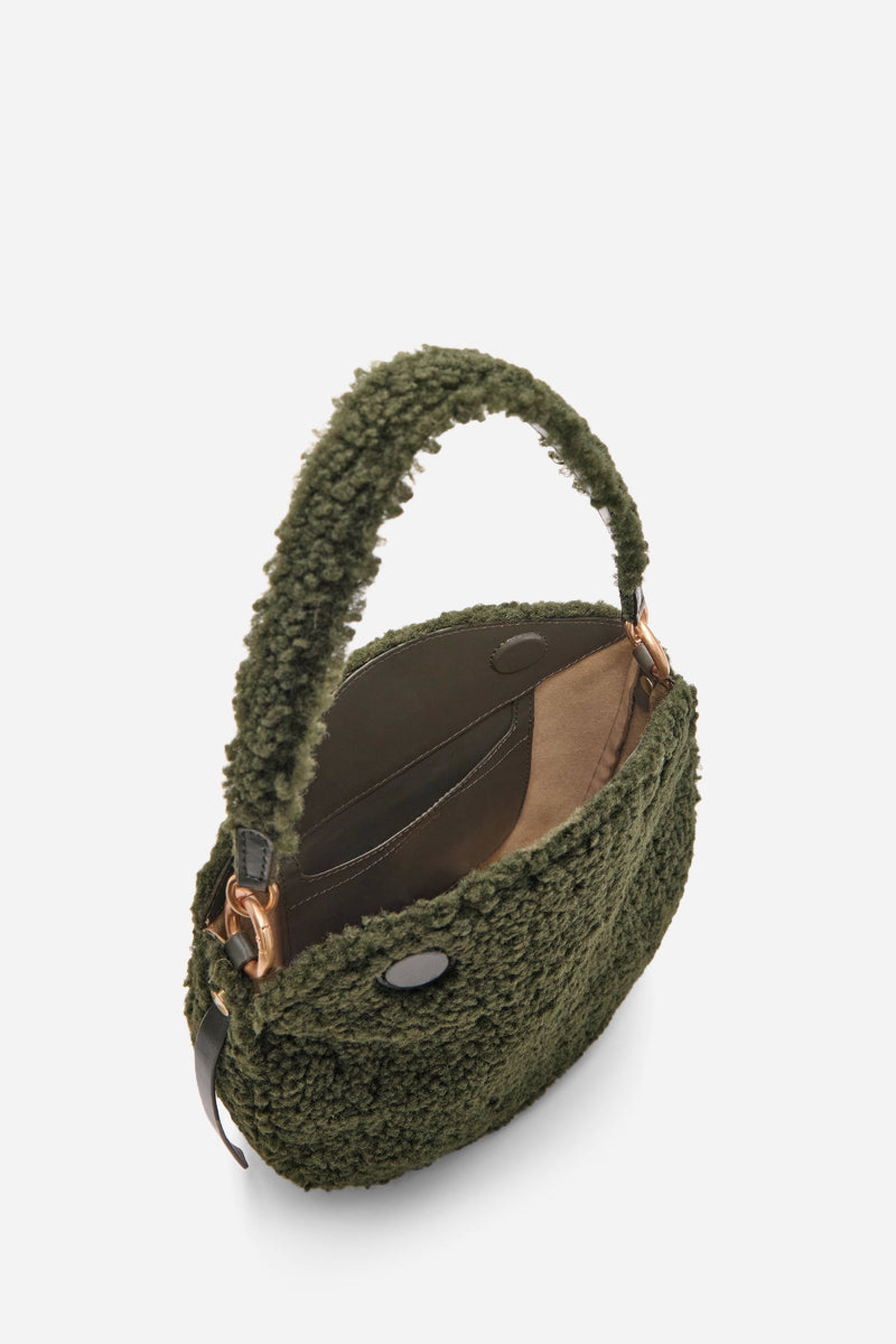 Small Daily bag in shearling - Khaki