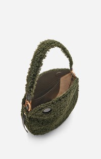 Petit sac Daily en shearling - Kaki