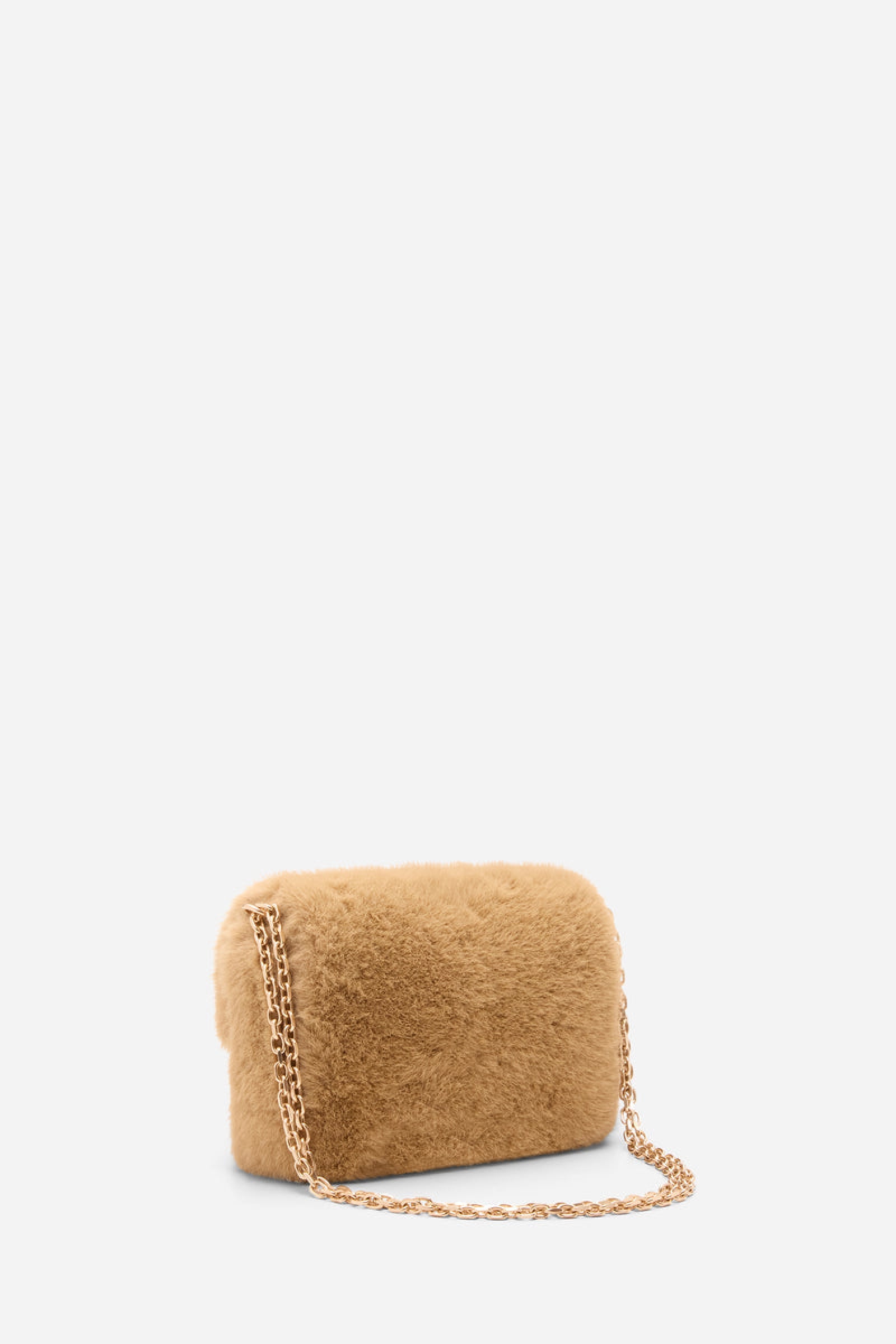 Medium Moon bag in faux fur - Beige