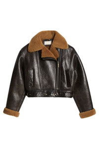 RECO : 500 // Blouson Fernie en cuir - Brun