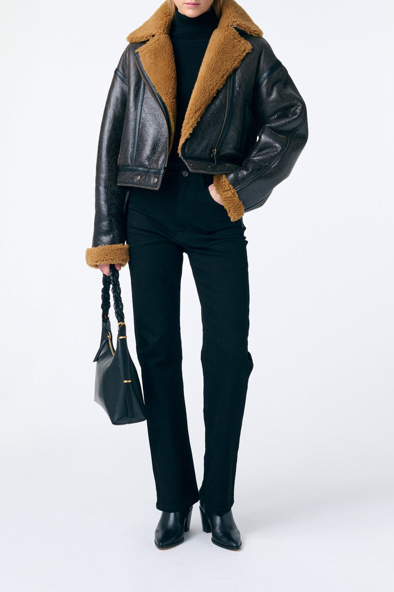 RECO : 500 // Blouson Fernie en cuir - Brun
