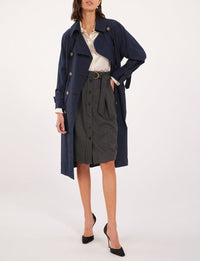 1qty RELIQUAT 150€ 100%  / Trench-coat Blake ceinturé - Blue Navy