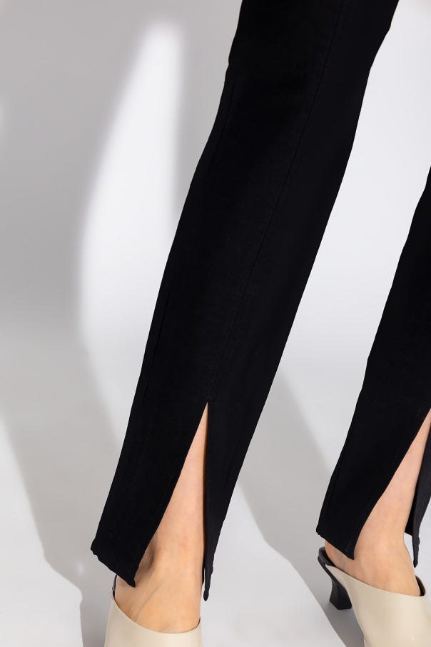Pantalon skinny fendu en lin - Black