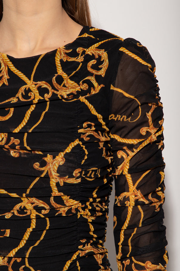 Robe courte froncée en maille - Black