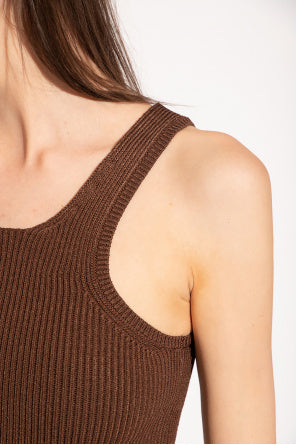 Débardeur en tricot compact incurvé - Saddle Brown