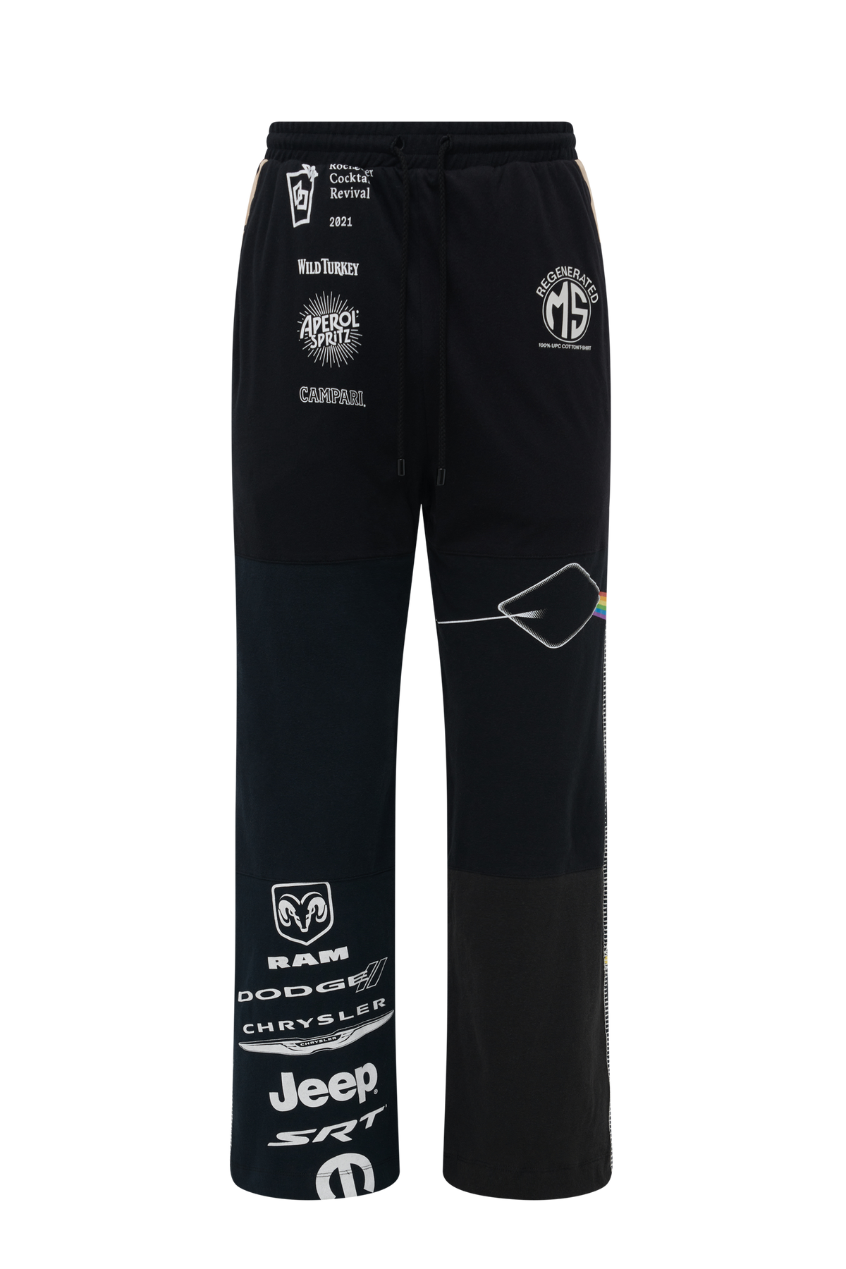 Pantalon fluide graphique Upcyclé unisex - White