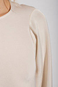 T-shirt à manches longues et épaules arrondies - Off White